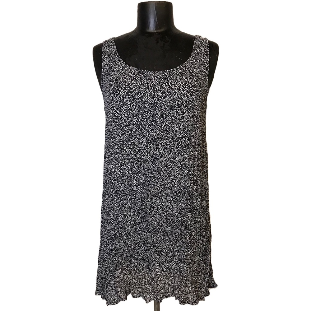 90s Black and White Sleeveless Women's Mini Sundress